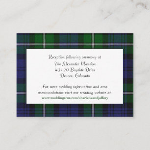 Custom Forbes Plaid Wedding Enclosure Card