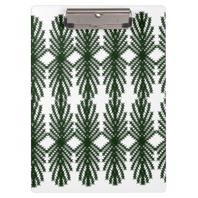 Custom Forest Green Pine Tree Abstract Pattern Clipboard (Front)