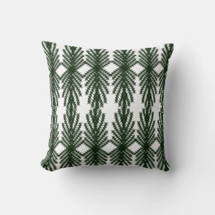Custom Forest Green Pine Tree Abstract Pattern Cushion