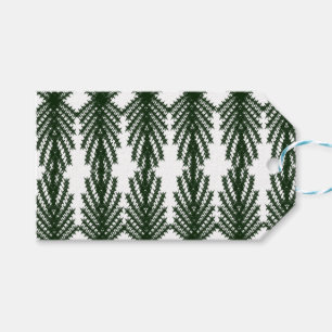 Custom Forest Green Pine Tree Abstract Pattern Gift Tags
