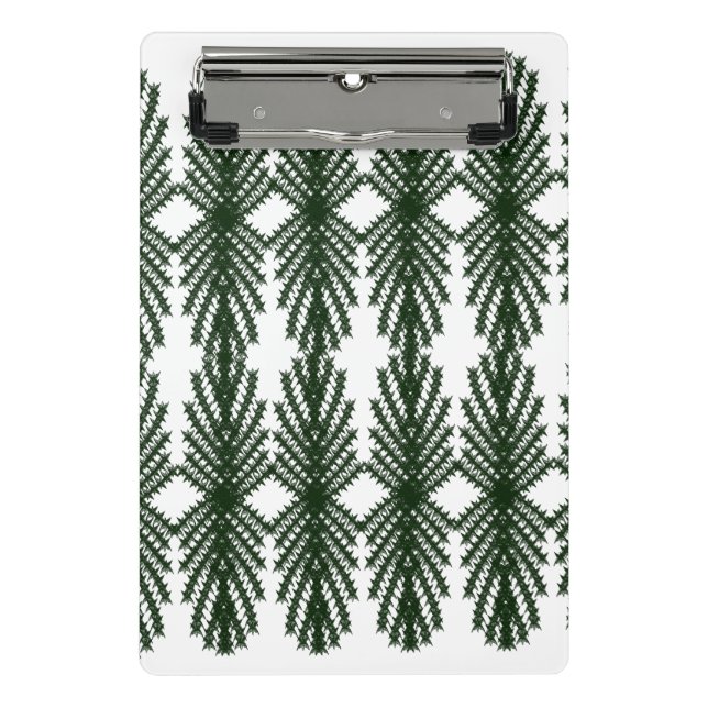 Custom Forest Green Pine Tree Abstract Pattern Mini Clipboard (Front)
