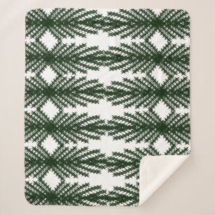 Custom Forest Green Pine Tree Abstract Pattern Sherpa Blanket