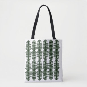 Custom Forest Green Pine Tree Abstract Pattern Tote Bag
