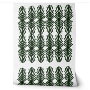 Custom Forest Green Pine Tree Abstract Pattern Wallpaper