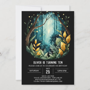 Custom Forest Whimsical Woodland Birthday Invitation