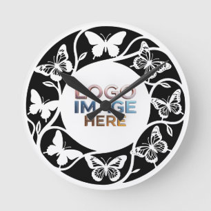 Custom Forest white Butterfly Wall Clock
