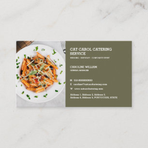 Custom Formal Food Business Catering Cooking Business Card
