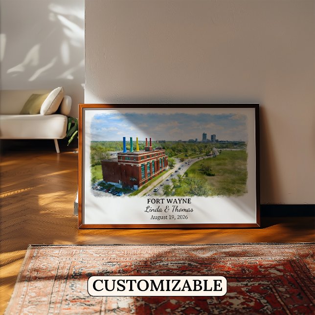 Custom Fort Wayne Wall Art, Indiana Poster (Creator Uploaded)