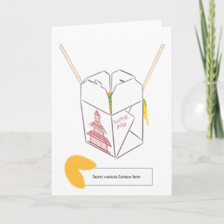 Custom Fortune Cookie w/ Takeout Box Greeting Card
