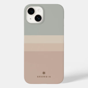 Custom Four Colour Block Rose Pink Teal Big Name Case-Mate iPhone 14 Case