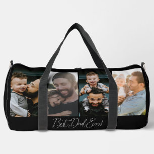 Custom Four Photo Collage Best Dad Ever Duffle Bag