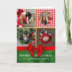 Custom Four Photo Family Christmas Card
