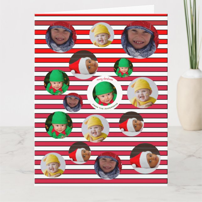 Custom Four-Photo 🎄 Festive Christmas Card (Front)