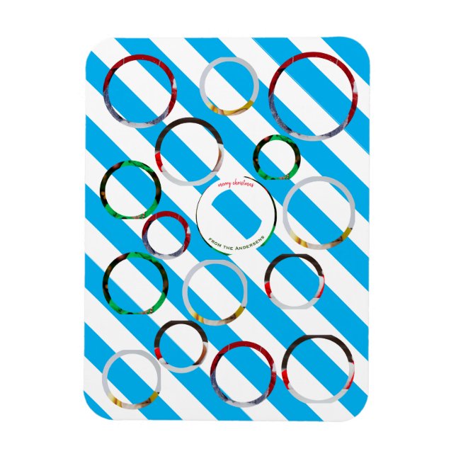 Custom Four-Photo 🎄 Holiday Christmas Magnet (Vertical)