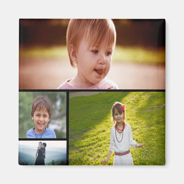 Custom Four Photo Magnet (Front)