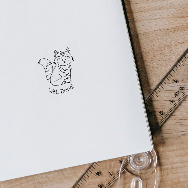 Custom Fox Teacher  Rubber Stamp (Creator Uploaded)