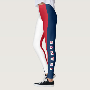Custom France Print   Personalised French Flag  Leggings