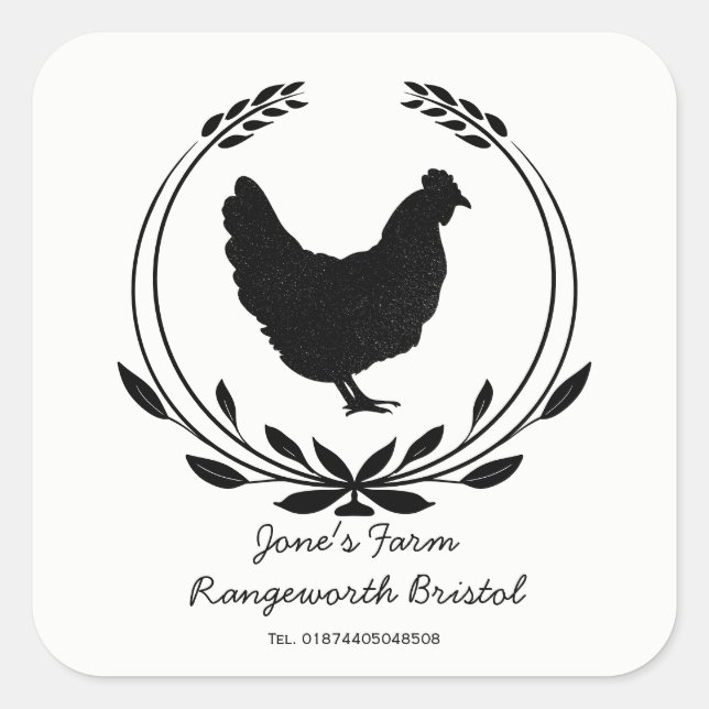 Custom Free Range Egg Carton Label  Farm Fresh Egg (Front)