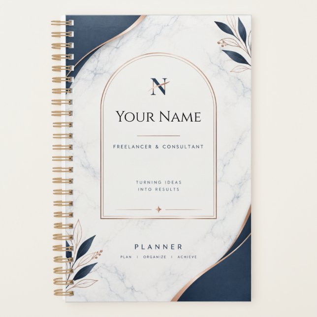 Custom Freelancer & Consultant Planner | Chic Navy (Front)