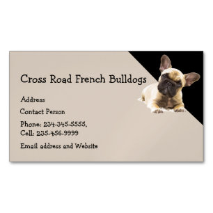 Custom French Bulldog Dog Pet Animal Logo Busine Magnetic Business Card