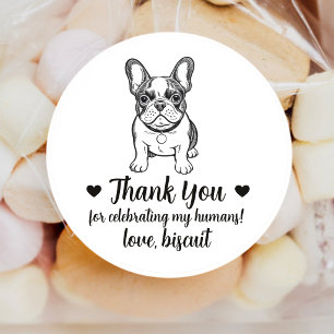 Custom French Bulldog Dog Wedding Favour Stickers