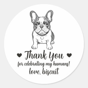 Custom French Bulldog Dog Wedding Favour Stickers
