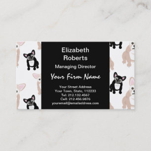 Custom French Bulldog Pattern Business Card