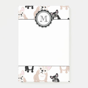 Custom French Bulldog Pattern Post-it Notes