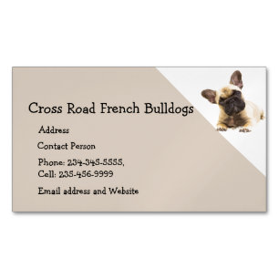 Custom French Bulldogs Dog Pet Animal Logo  Busine Magnetic Business Card