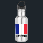 Custom French flag water bottles for France<br><div class="desc">Personalised French flag stainless steel water bottles. Custom shiny metal water bottle in many colours. Great for sports teams and outdoor activities. ie basketball, baseball, football, tennis, soccer, volleyball, hiking, walking, camping, running, track and field, travel etc. Personalise with your own name, jersey number, initials or slogan in big letters....</div>