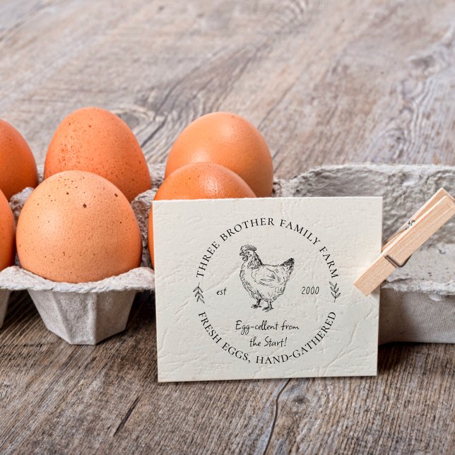 Custom Fresh Eggs Family Farm  Rubber Stamp (Creator Uploaded)