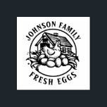 Custom Fresh Eggs Family | Farmhouse Hen | Egg  Ru Rubber Stamp<br><div class="desc">Custom Fresh Eggs Family | Farmhouse Hen | Egg rubber stamp</div>