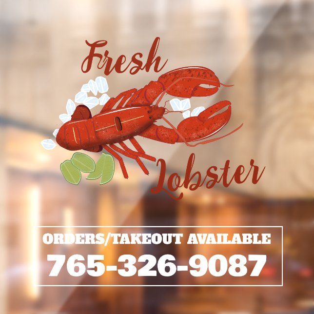 Custom Fresh Lobster Delivery Window Cling (Sheet 2)