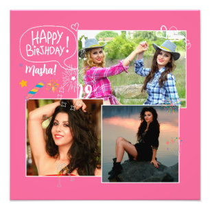 Custom Friend Happy Birthday Photo Print
