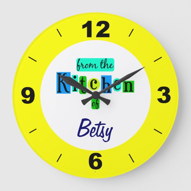 Custom From the Kitchen Of Blue Green Yellow Clock (Front)