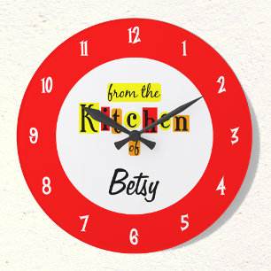 Custom From the Kitchen Of Retro Red Clock