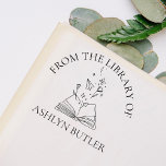 Custom From the Library Of Stamp<br><div class="desc">A beautiful addition to your personal library. This design features curved from the library of text around a whimsical design of an open book. Add your name to make this a completely custom,  one of a kind stamp!</div>
