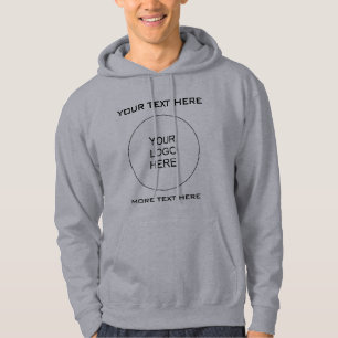 Custom Front & Back Design Print Men's Basic Grey Hoodie