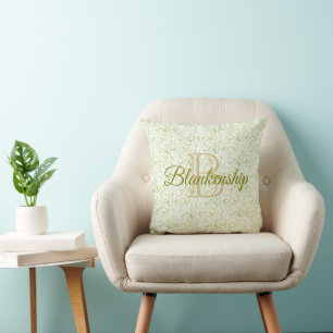 Custom Front & Back Nature Fern Leaf Pattern  Cushion