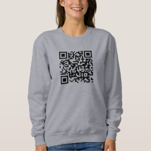 Custom Front & Back Print QR Code Womens Grey Sweatshirt