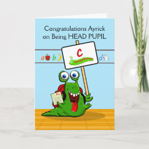 Custom Front, Congratulations Head Pupil, Insect Card
