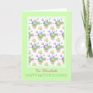 Custom Front Pretty Floral Mother's Day Greeting Card