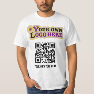 Custom front QR code Back logo T-Shirt