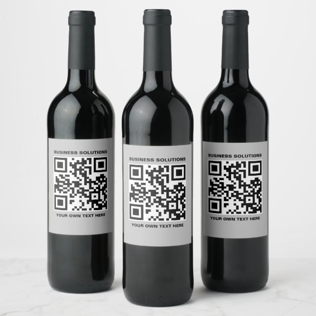 Custom front QR code Back logo T-Shirt Wine Label (Bottles)