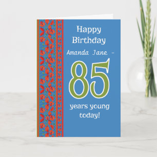 Custom Front Red Field Poppies 85th Birthday Card