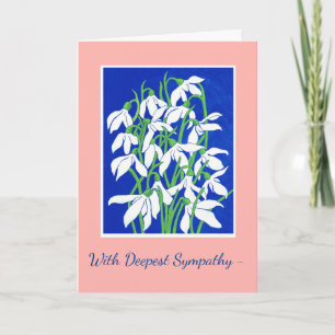 Custom Front Snowdrops Deepest Sympathy Card