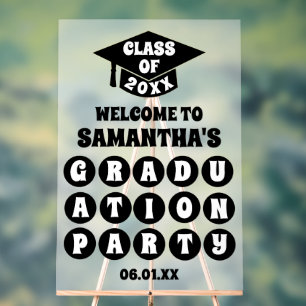 Custom Frosted Acrylic Graduation Welcome Sign