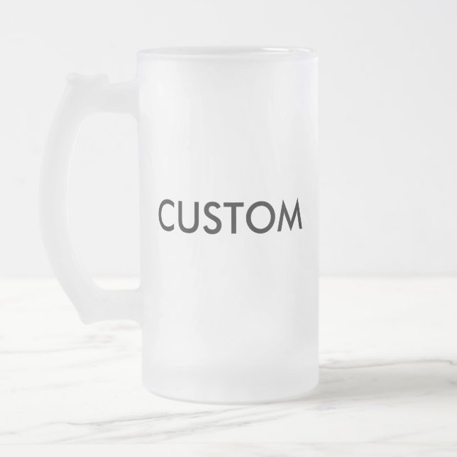 Custom Frosted Beer Glass 16oz Mug (Left)
