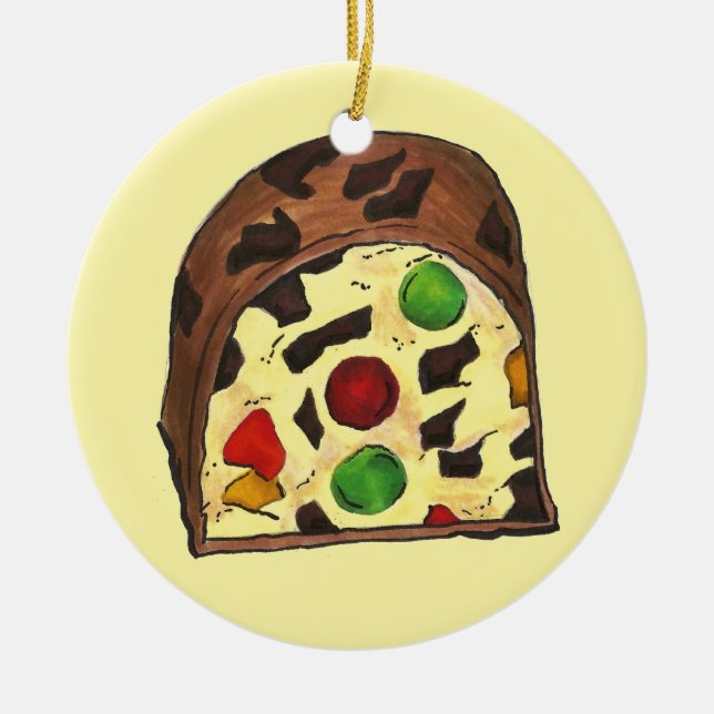 Custom Fruitcake Fruit Cake Christmas Ornaments (Front)
