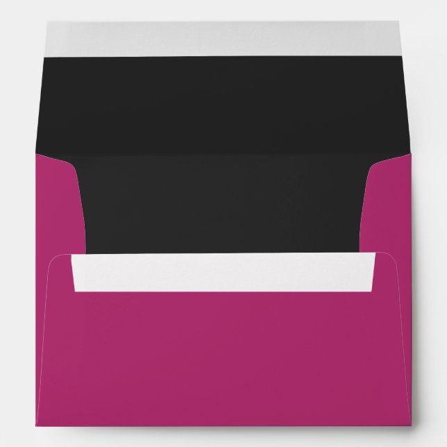 Custom Fuchsia & Black Envelope w/ Return Address (Back (Bottom))
